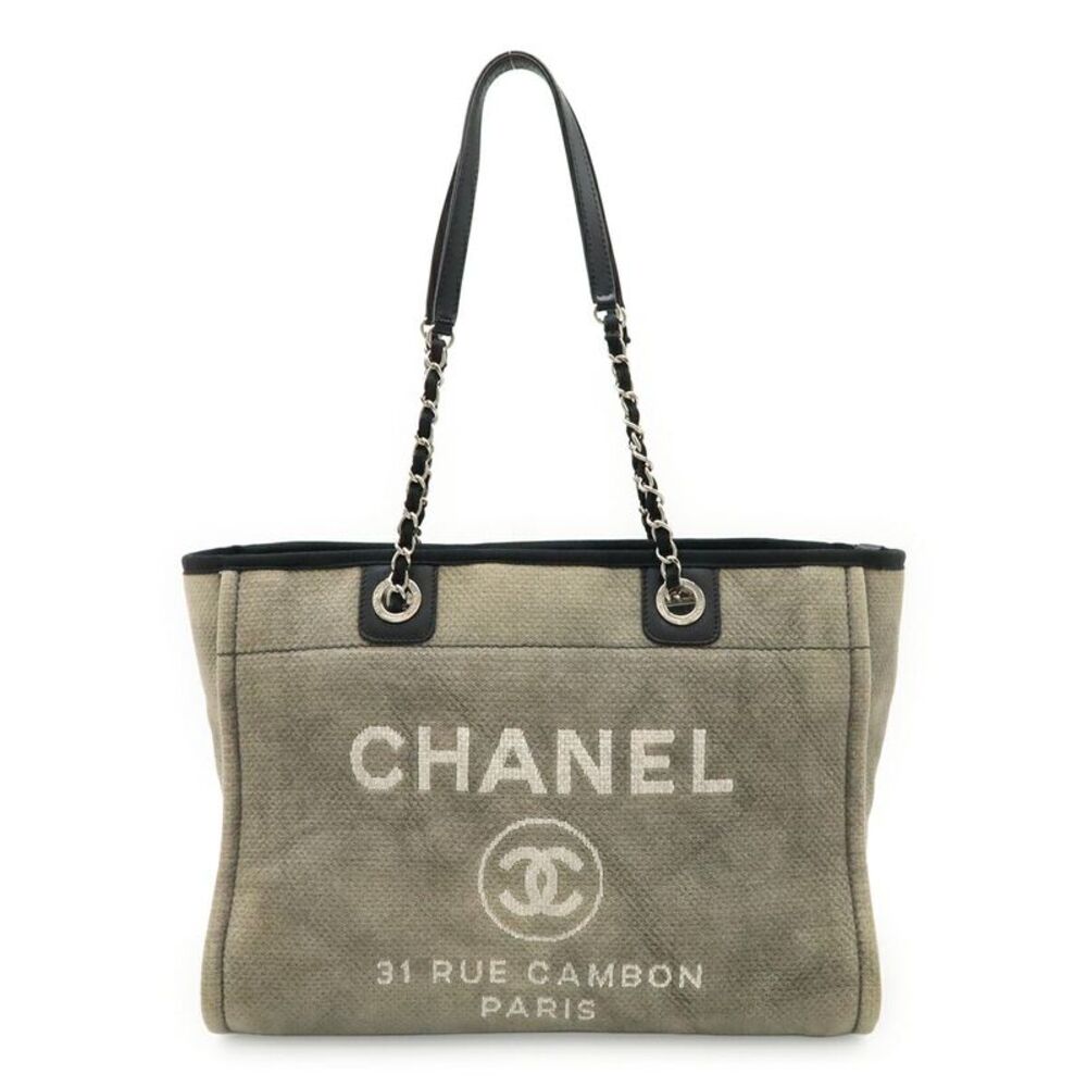 Chanel Deauville Line Tote MM Canvas Leather